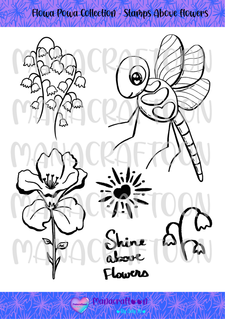 Planche de tampons digitaux Above flowers